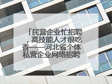 民营企业忙招聘，高技能人才很吃香——河北省个体私营企业网络招聘大会扫描