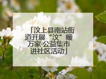 汶上县南站街道开展“汶”暖万家·公益集市进社区活动