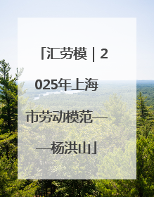 汇劳模｜2025年上海市劳动模范——杨洪山