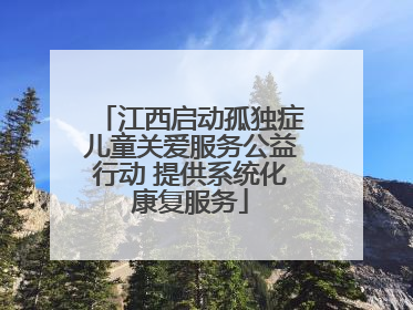 江西启动孤独症儿童关爱服务公益行动 提供系统化康复服务