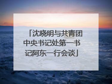 沈晓明与共青团中央书记处第一书记阿东一行会谈