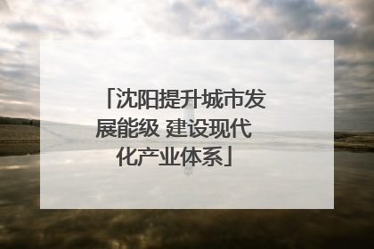 沈阳提升城市发展能级 建设现代化产业体系