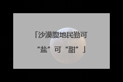 沙漠腹地民勤可“盐”可“甜”