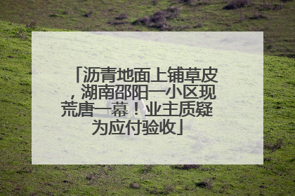 沥青地面上铺草皮，湖南邵阳一小区现荒唐一幕！业主质疑为应付验收