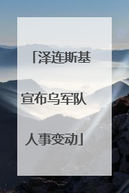 泽连斯基宣布乌军队人事变动
