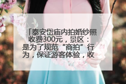 泰安岱庙内拍婚纱照收费300元，景区：是为了规范“商拍”行为，保证游客体验，收取费用全部上交国库