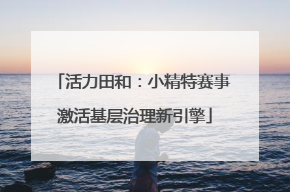 活力田和：小精特赛事激活基层治理新引擎