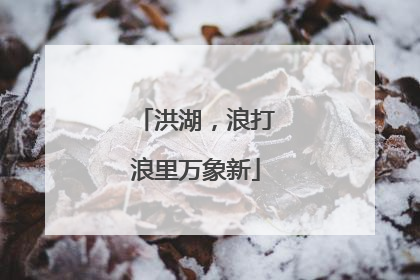 洪湖，浪打浪里万象新