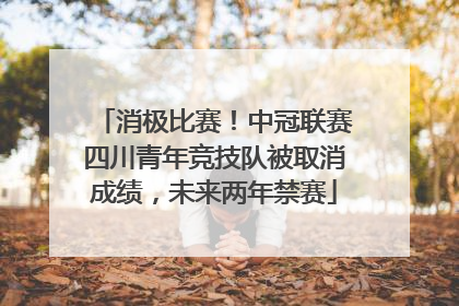 消极比赛！中冠联赛四川青年竞技队被取消成绩，未来两年禁赛