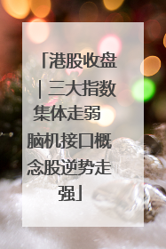 港股收盘｜三大指数集体走弱 脑机接口概念股逆势走强