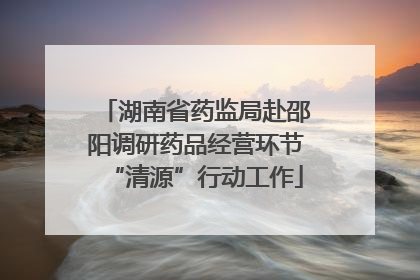湖南省药监局赴邵阳调研药品经营环节“清源”行动工作