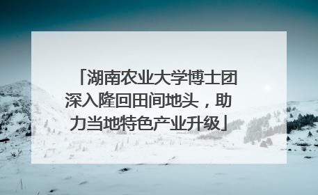 湖南农业大学博士团深入隆回田间地头，助力当地特色产业升级