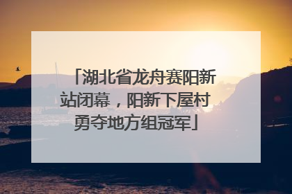 湖北省龙舟赛阳新站闭幕，阳新下屋村勇夺地方组冠军