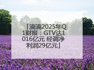 滴滴2025年Q1财报：GTV达1016亿元 经调净利润29亿元