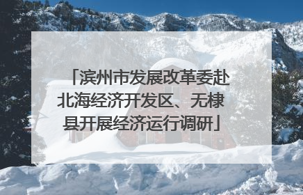 滨州市发展改革委赴北海经济开发区、无棣县开展经济运行调研