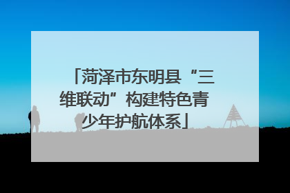菏泽市东明县“三维联动”构建特色青少年护航体系