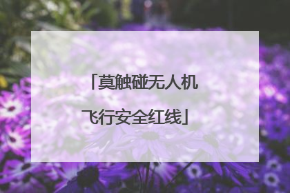 莫触碰无人机飞行安全红线