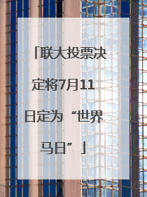联大投票决定将7月11日定为“世界马日”
