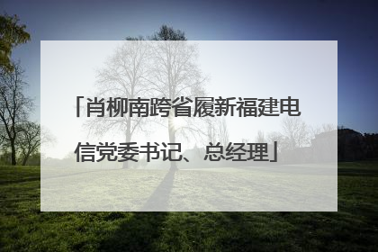 肖柳南跨省履新福建电信党委书记、总经理