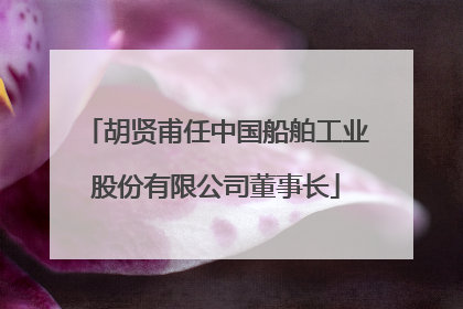 胡贤甫任中国船舶工业股份有限公司董事长