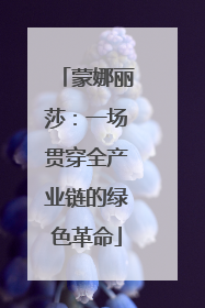 蒙娜丽莎：一场贯穿全产业链的绿色革命
