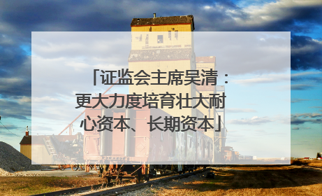 证监会主席吴清：更大力度培育壮大耐心资本、长期资本