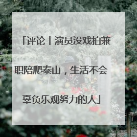 评论丨演员没戏拍兼职陪爬泰山,生活不会辜负乐观努力的人