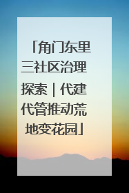 角门东里三社区治理探索｜代建代管推动荒地变花园