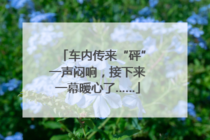 车内传来“砰”一声闷响，接下来一幕暖心了……