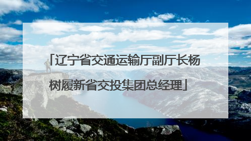 辽宁省交通运输厅副厅长杨树履新省交投集团总经理