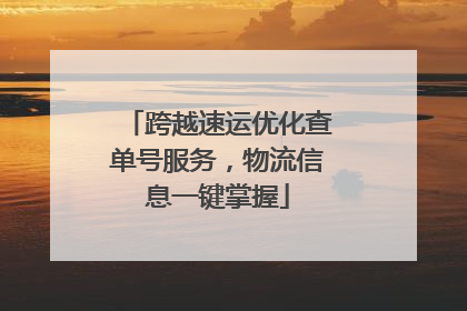 跨越速运优化查单号服务，物流信息一键掌握