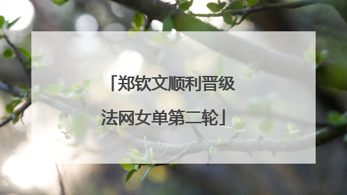 郑钦文顺利晋级法网女单第二轮