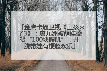 金鹰卡通卫视《三孩来了3》：唐九洲被萌娃盛赞“100块腹肌”，井胧带娃有梗超欢乐