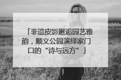 非遗皮影邂逅园艺雅韵，顺义公园演绎家门口的“诗与远方”