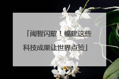 闽智闪耀！福建这些科技成果让世界点赞