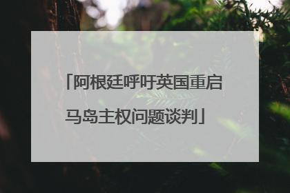 阿根廷呼吁英国重启马岛主权问题谈判