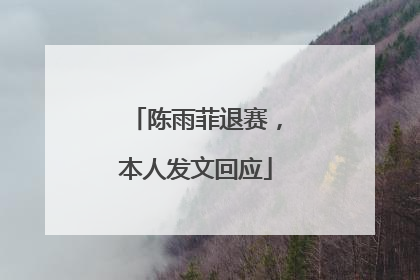 陈雨菲退赛,本人发文回应