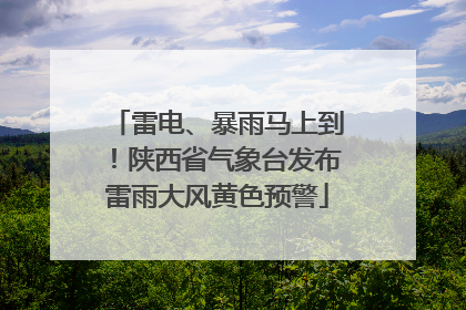 雷电、暴雨马上到！陕西省气象台发布雷雨大风黄色预警