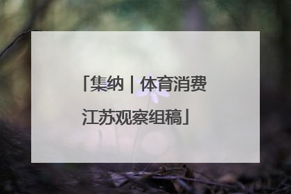 集纳｜体育消费江苏观察组稿