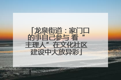 龙泉街道：家门口的事自己参与 看“主理人”在文化社区建设中大放异彩