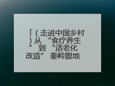 (走进中国乡村)从 “食疗养生” 到 “适老化改造” 秦岭腹地成康养“福地”