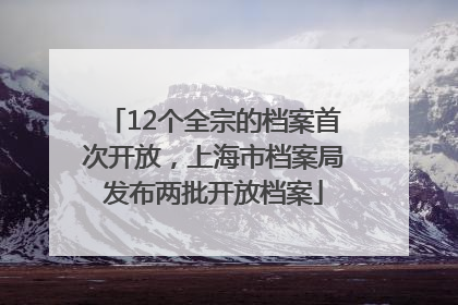 12个全宗的档案首次开放，上海市档案局发布两批开放档案