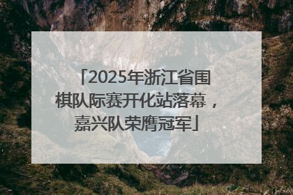 2025年浙江省围棋队际赛开化站落幕，嘉兴队荣膺冠军
