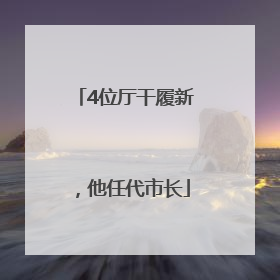 4位厅干履新，他任代市长