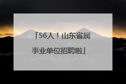 56人！山东省属事业单位招聘啦