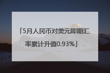 5月人民币对美元即期汇率累计升值0.93%