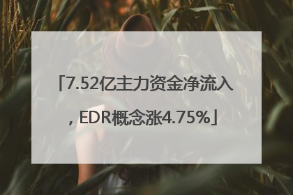 7.52亿主力资金净流入，EDR概念涨4.75%