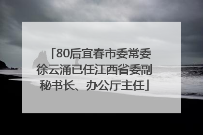 80后宜春市委常委徐云涌已任江西省委副秘书长、办公厅主任