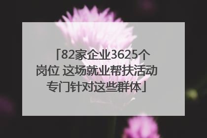 82家企业3625个岗位 这场就业帮扶活动专门针对这些群体